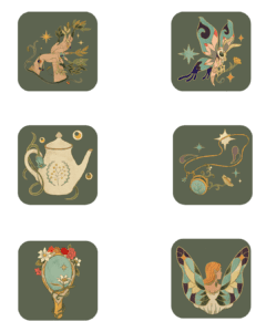 dark green whimsical cottagecore tea and sustainability 2